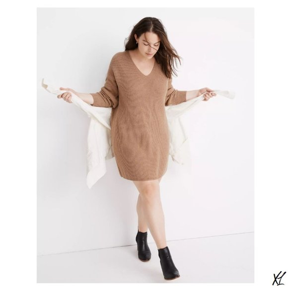 Madewell Camel Wool Blend Sweater Dress - Picture 1 of 10